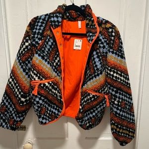 Free People Hit the Slopes Fleece Alpine Print NWT - Small